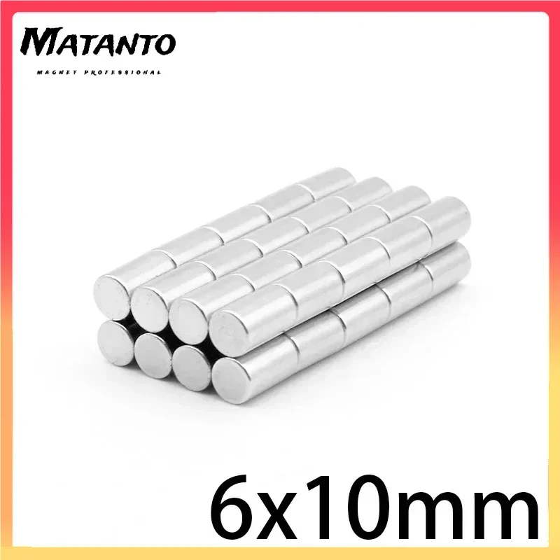 

50/100/200PCS 6x10mm Strong Powerful Magnets N35 Small Round Magnet Thinck Disc Rare Earth Neodymium Magnet