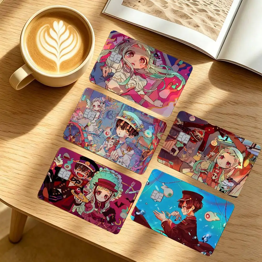 Jibaku Shounen H-Hanako-kun 4Pcs/Set Holographic Laser Credit Card Stickers Iridescent Waterproo Fits All Standard Bank Cards
