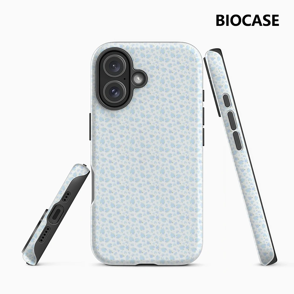Hellblaue kleine Blumen IPhone 17 Must-Haves Handyhülle für IPhone 17 16 15 14 13 12 Pro Max Plus Doppelschichtige Rückseite