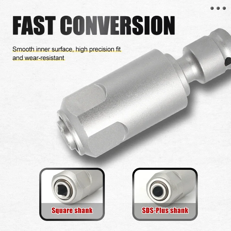 Adapter for Converting Impact Wrench To Electric Hammer Converts To SDS-Plus/Square Interface for Use with Drill/Impact Wrench