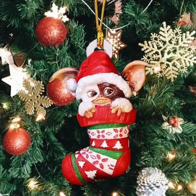 عيد الميلاد Gremlins سانتا قبعة الجوارب الكلب العسل الكرة شجرة عيد الميلاد قلادة حفلة عيد الميلاد زينة الأطفال هدية الكريسماس