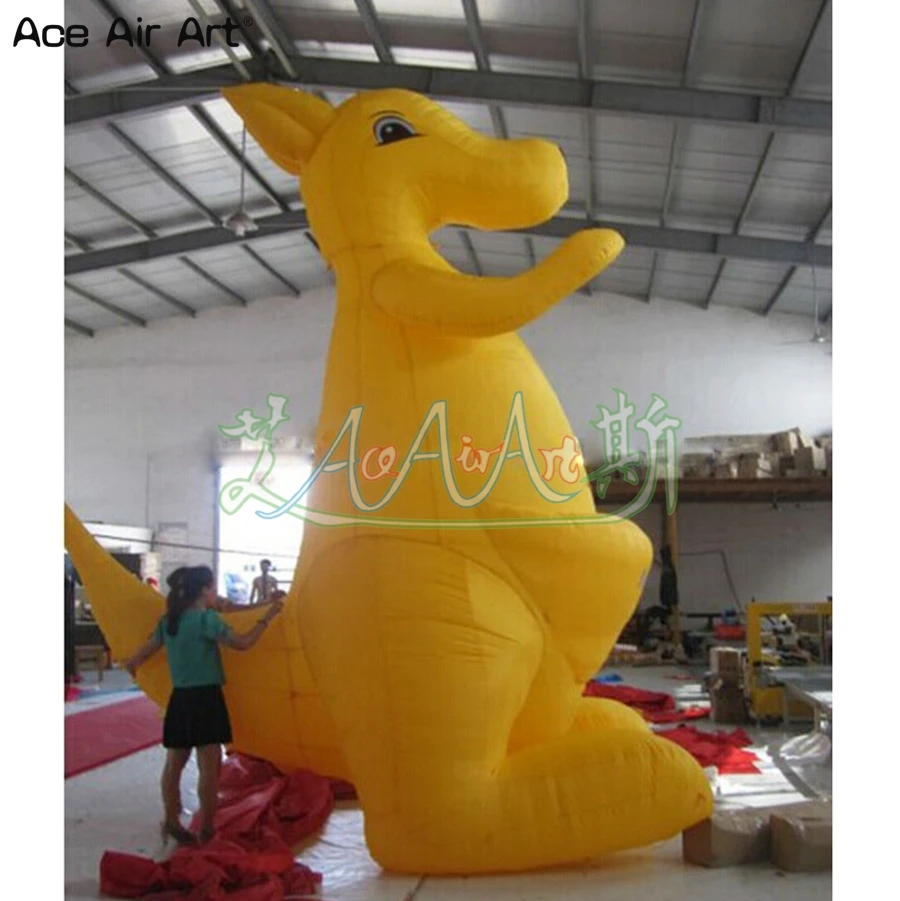 Reuse And Portable 3 Meters Height Yellow Inflatable Kangaroo Animal For Outdoor Promotion Event Party Made By Ace Air Art