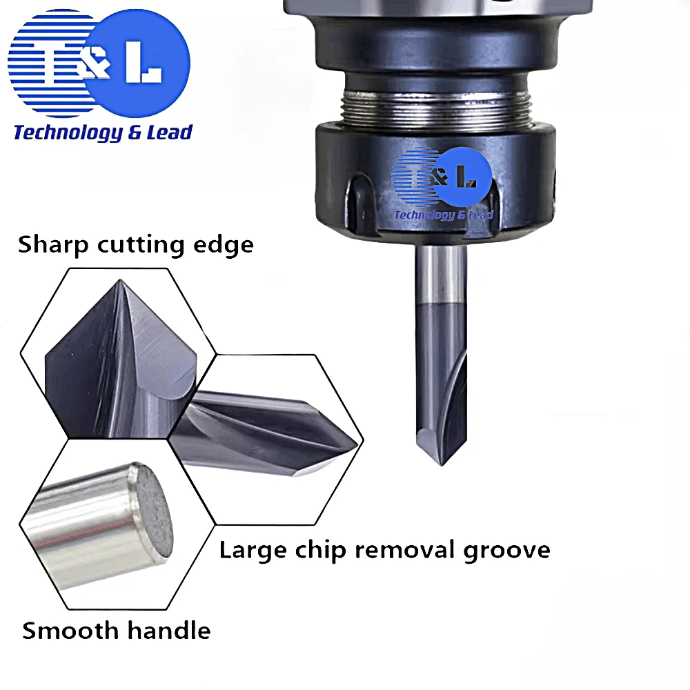 T&L Chamfer Milling Cutter 60 90 120 Degree Carbide Chamfering Mill Deburring Edges V Grove Router Bit 2/3Flutes CNC End Mill