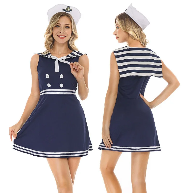 Halloween COS Game Uniform Blue Sexy Women Navy Dress Sailor suit Suit Sailing Women