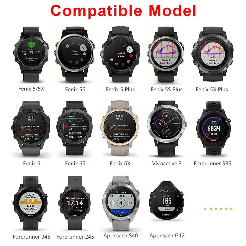 قاعدة شحن معدنية لغارمين فينيكس ، كابل شحن ، سلك حامل ، غريزة 2 ، Vivoactive 3 ، 4 ، 4S ، Venu 2 ، 2S ، 7 ، 7X ، 7X ، 5 ، 5X Plus ، 6 ، 6X ، 6s