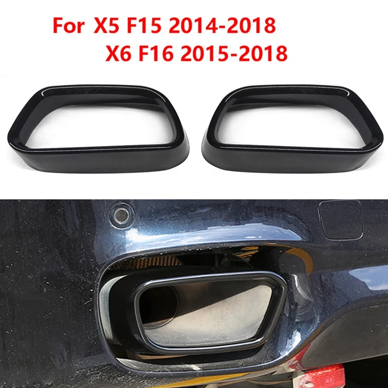 Tail Throat Exhaust Pipe Cover Decorative Frame Car Supplies for BMW X5 F15 X6 F16 2014-2018