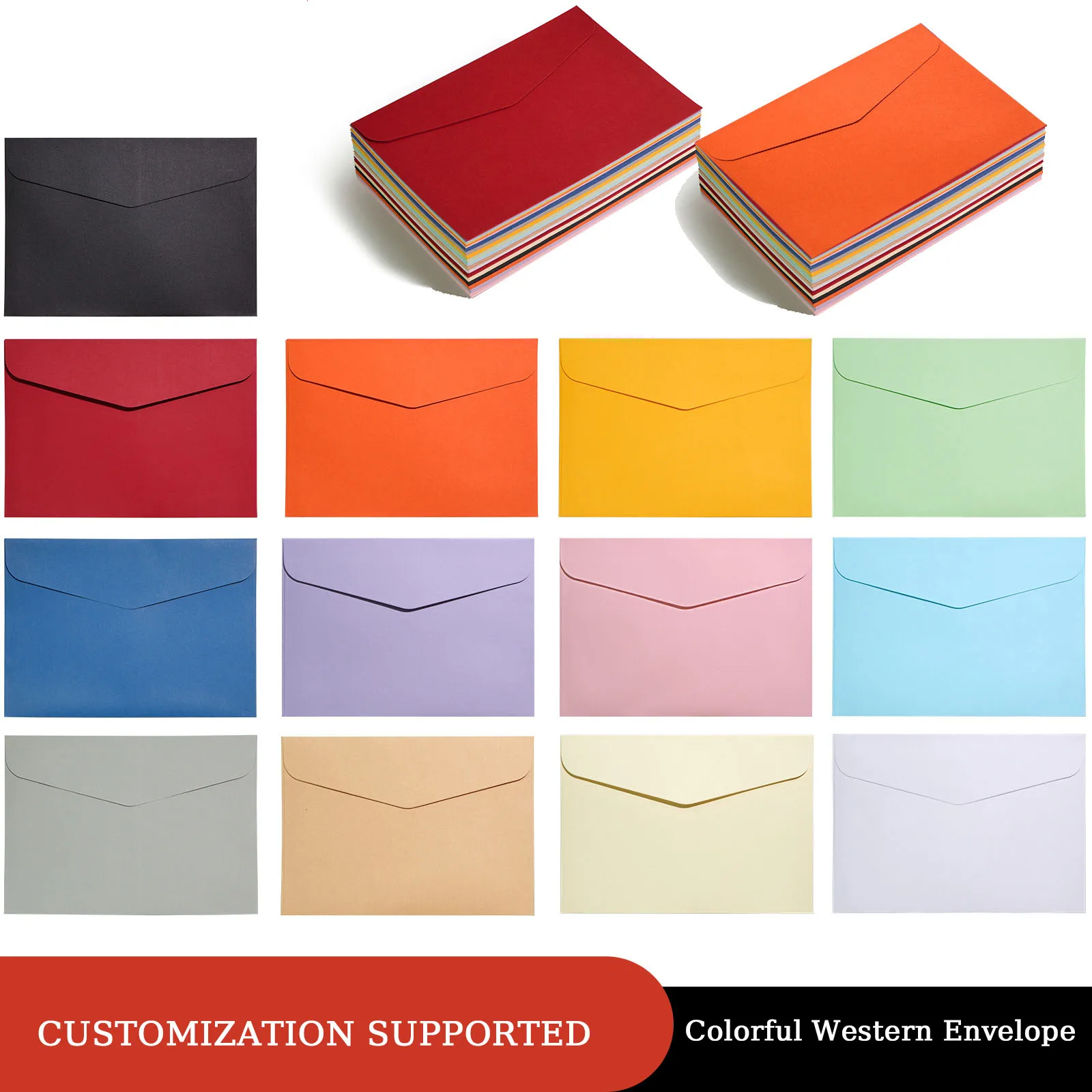 

50pcs/lot Western Envelope Multiple Colors 120g Kraft Paper 162x114mm Envelopes for Wedding Invitations Business Stationery Gift