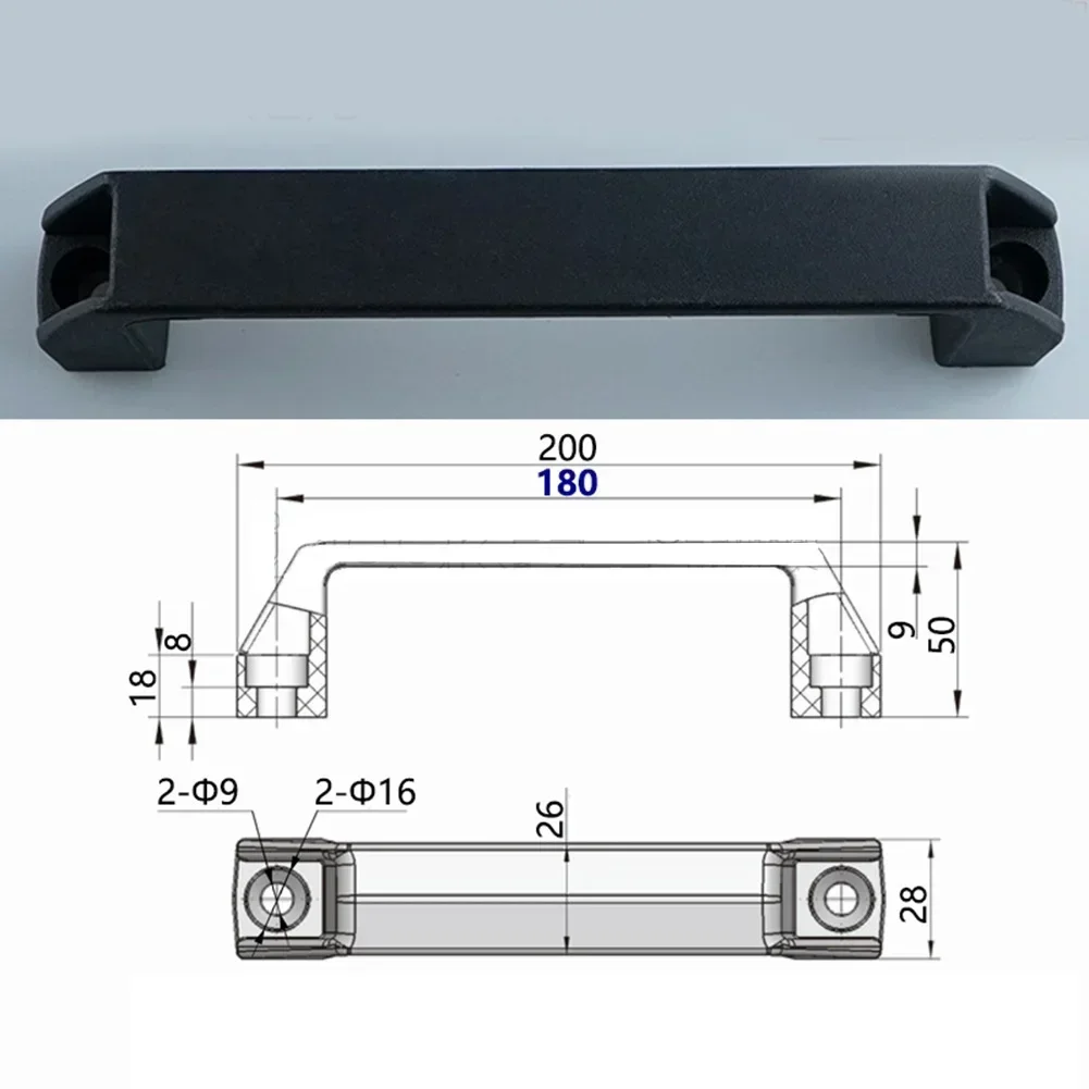 2PCS Cabinet Pulls Handles Furniture Handles Drawer Knob Black Plastic Industrial Cabinet Handles Wardrobe Knobs Hardware