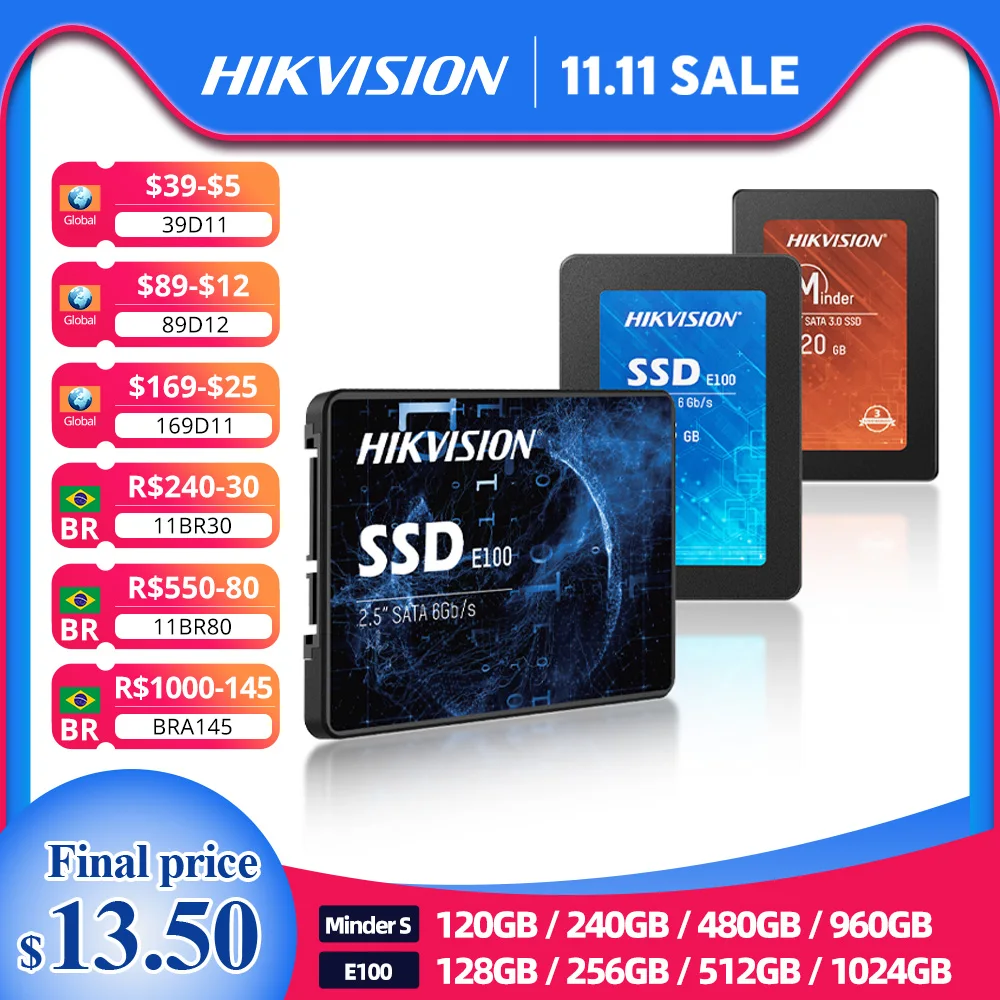 HIKVISION ssd 1tb 2tb 512gb 2.5'' SSD SATA ssd drive nvme m2 Internal solid state Hard drive for Laptop Computer notebook