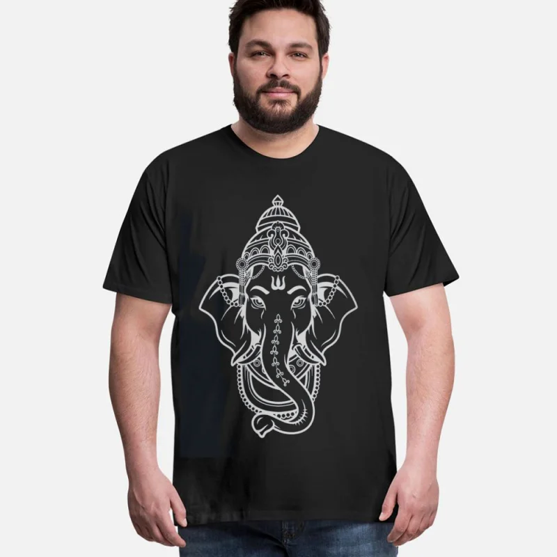 

0413 Elephant Om Yoga Ganesha Indian God Ganesh Gift T-Shirt Hindu Mythology print Short Sleeve Graphic clothes All size tops