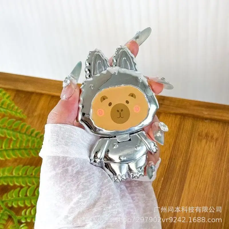 

8pcs Capibara mobile phone holder with mirror electroplated cartoon back stick holder cute rotary portable
