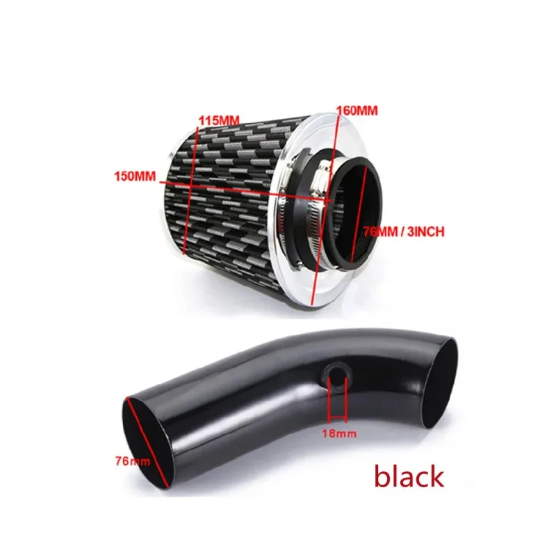 JQG001A Universal Car Air Filter High Flow Intake FilterIntake Filter Sport Power Mesh Cone Cold Air Induction Kit Auto Parts