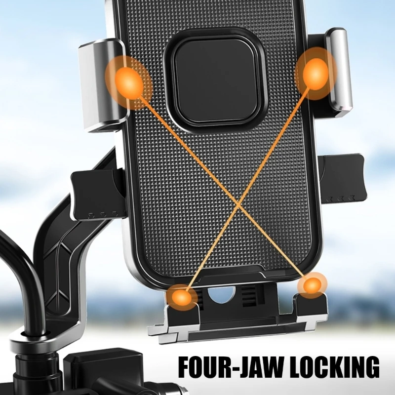 587B Anti Vibration Scooter Phone Bracket With Removable Sun Visors And Universal Fit