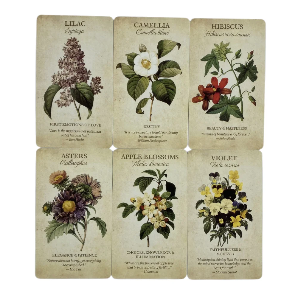 Botanical Inspirations Oracle Cards A 44 Tarot English Divination Edition Deck Borad Playing Games For Party