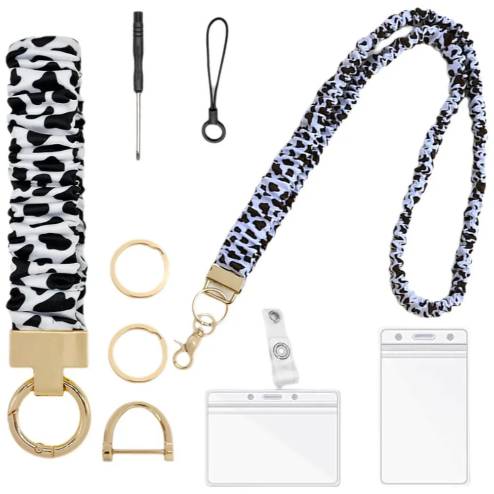 Safety Breakaway Buckle ID Badge Lanyard Adjustable Elastic Material Waterproof ID Card Holders Elastic Key Lanyard