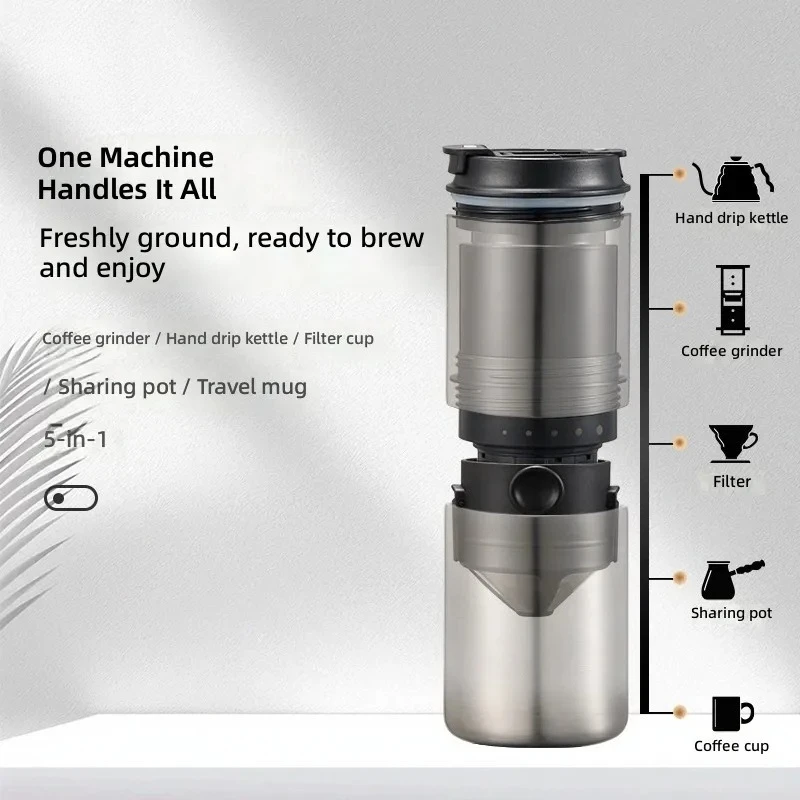 for Portable Electric Coffee Grinder and Hand Brewing Cup Integrated Bean Grinding Machine for Household Small Use