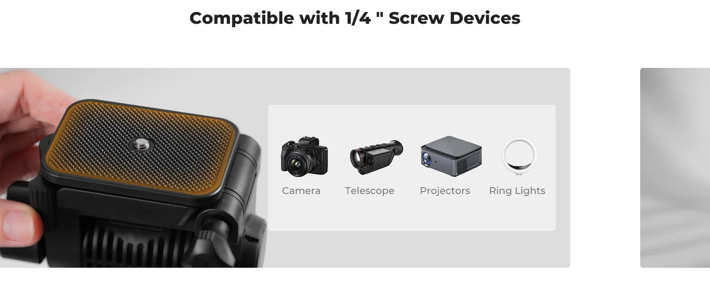 K&F CONCEPT Kamera-Stativ 190cm, Leichtes Tragbares Reise-Outdoor-DSLR-Stativständer für Kamera- und Handy-Videoaufnahmen – Detail 8