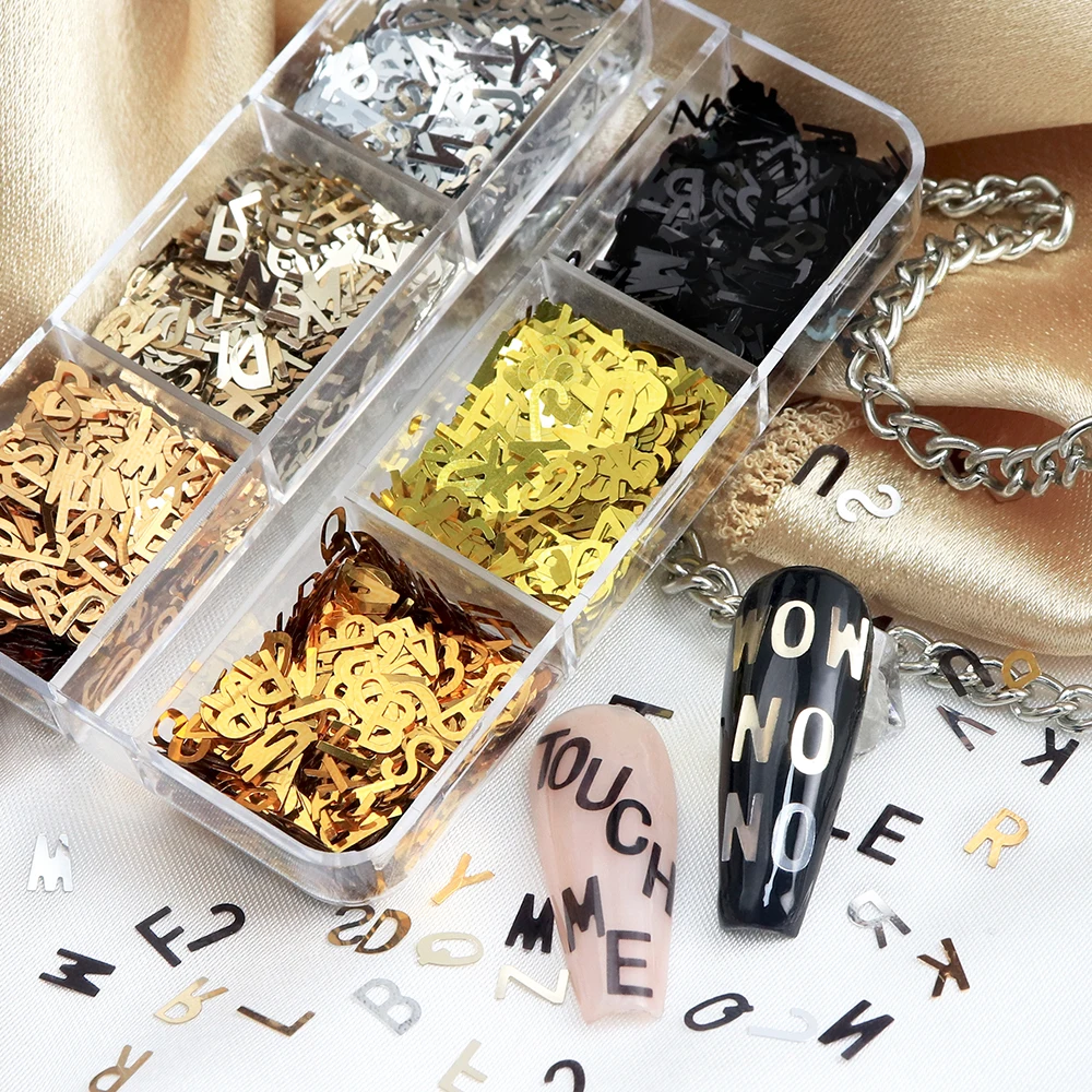 Alphabet Resin Sequins Epoxy Resin Mold Filling Metallic Color English Letters Flakes Autumn Decoration Crafts Making DIY Gifts - Image 3