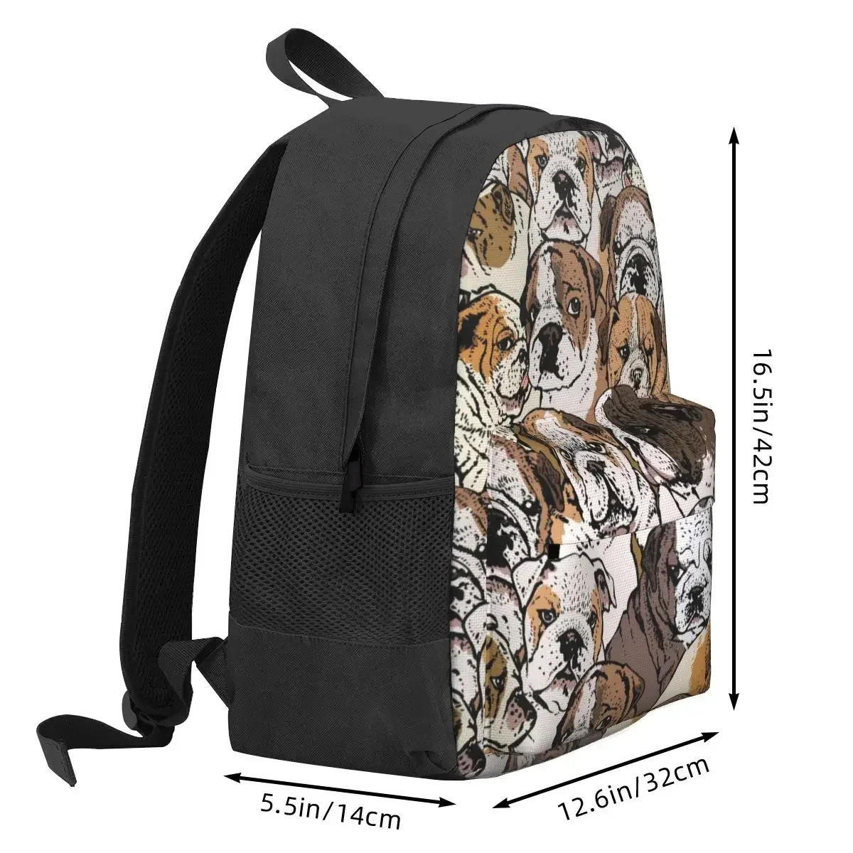 Social English Bulldog Backpacks Boys Girls Bookbag Children School Bags Cartoon Kids Rucksack Laptop Rucksack Shoulder Bag