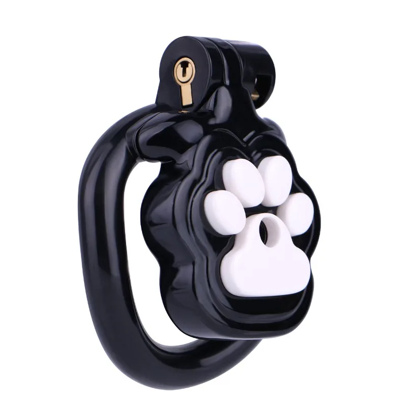 Crossdressing, grotesque male cat paw-shaped chastity lock, one-piece molded ABS hard resin, semen lock, penis cage