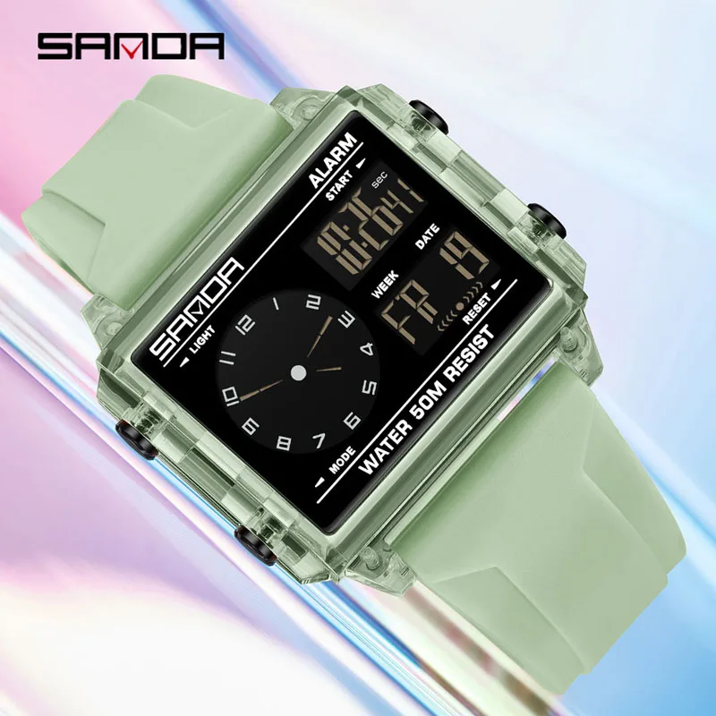 SANDA 6368 New Casual Electronic Watches for Man Chronograph