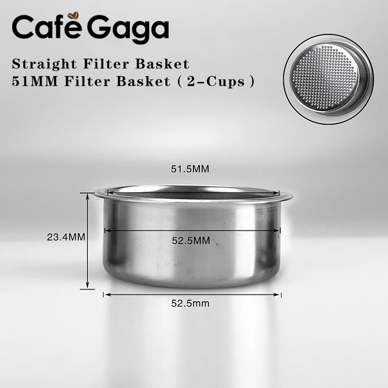 Coffee Filter Basket 51mm Replacement Filter Basket Stainless Steel Coffee Filter Cup Barista Accessories Espresso Tools