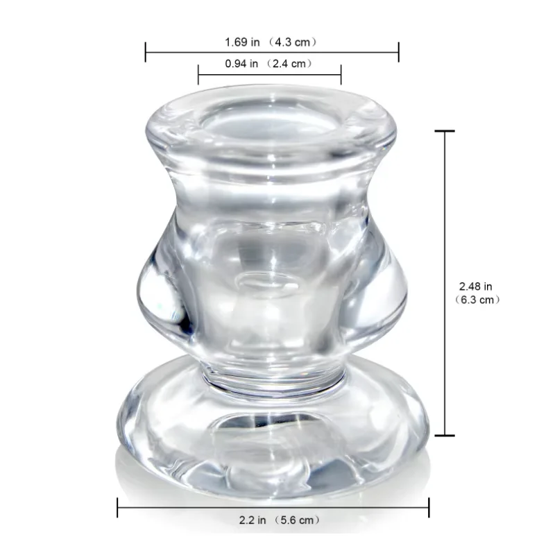 5.6 x 6.3cm Transparent Glass Candlestick, Candle Holder