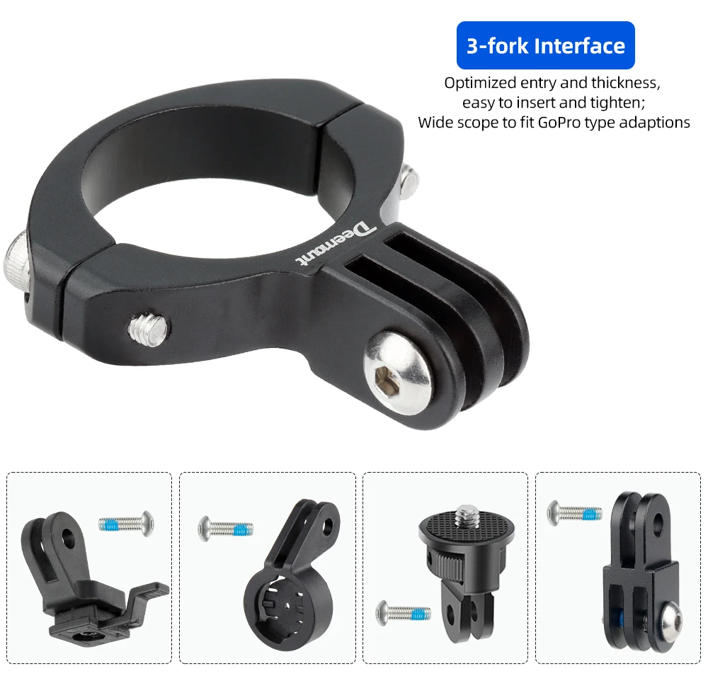 Deemount Rücklichtständer, passend für Rohrdurchmesser. 28–32 mm Sattelstützen-Installation für TREK Magicshine-Lampe, 3-Gabel-Halter, passend für Schnittstellenanpassungen – Detail 6