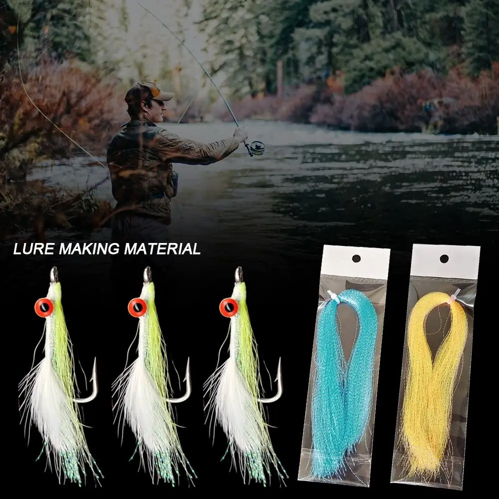 1 Bag New Flash Fly Tying Materials Fishing Tackle Steel Lead Jig Head Hook Holographic Tinsel Screw Squirmy Lure Material