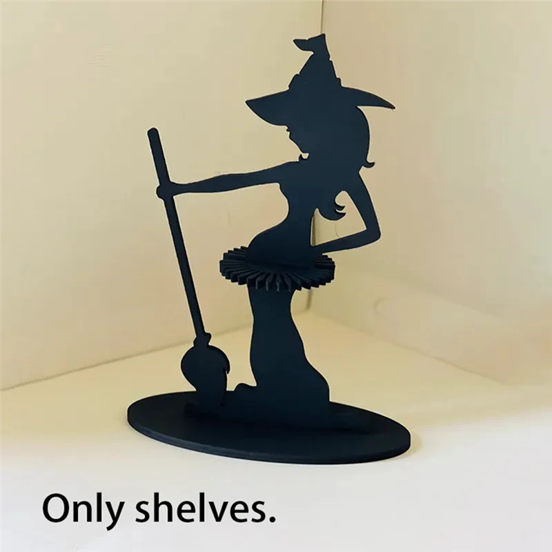 Halloween Witch Tabletop Server with Tablecloth Halloween Cupcake Witch Display Stand Home Decoration
