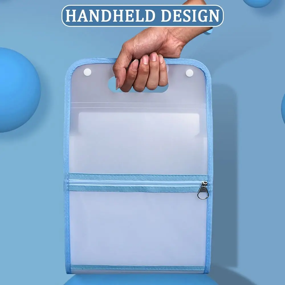 Fashion Waterproof A4 File Folder 13 Pockets Large Capacity File Organizer Plastic Test Paper Storage Folder