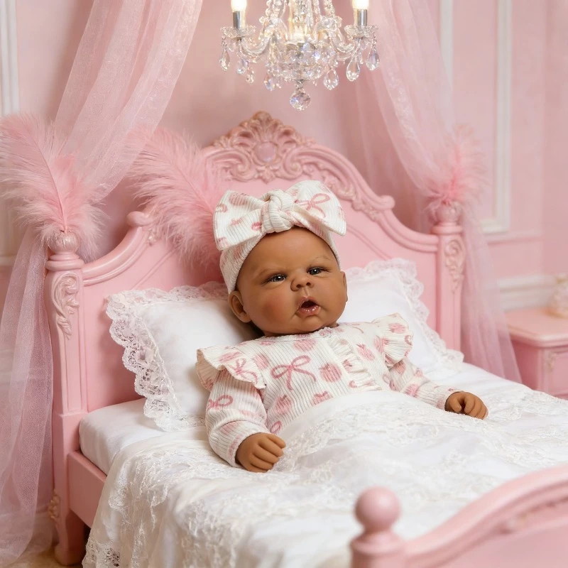 Poupée reborn fille de 50 cm avec cheveux peints, Gounchi, bébé nouveau-né réaliste, jouet en peluche, cadeaux pour enfants