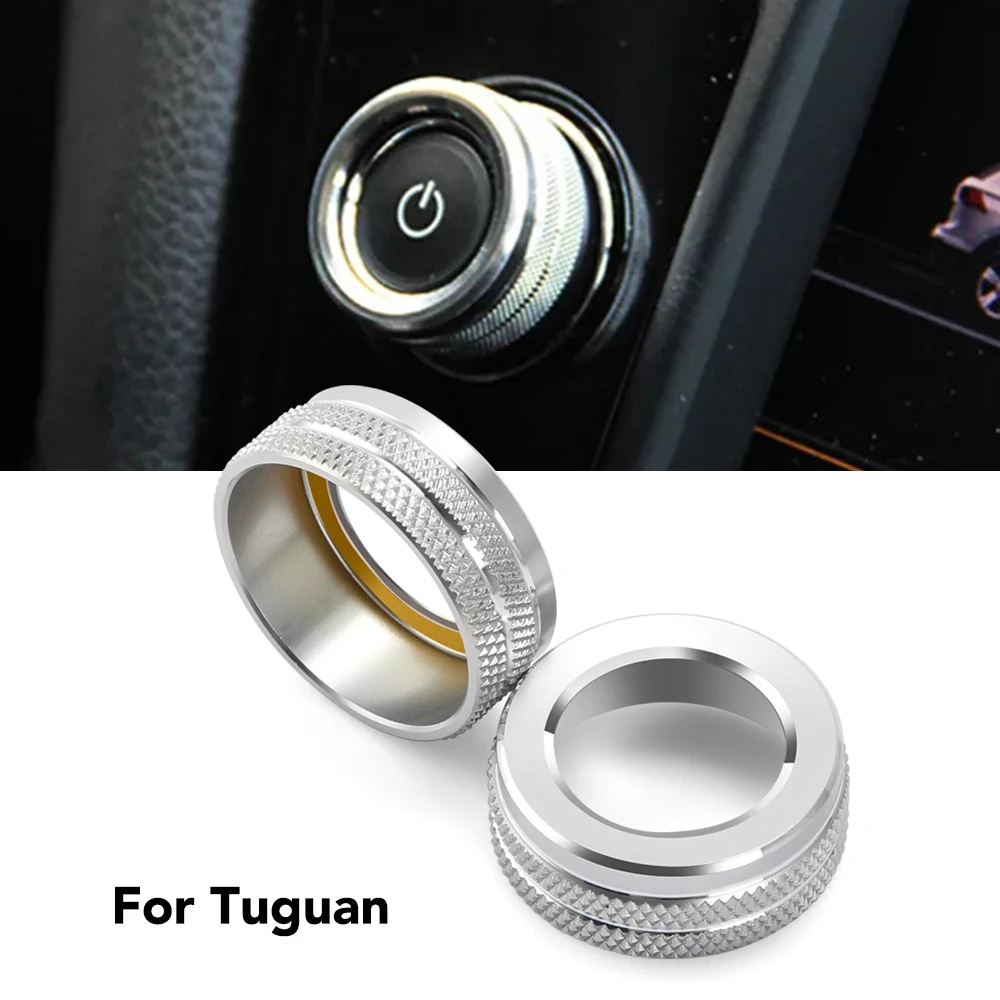 for Volkswagen Vw Tiguan PHEV 2 Mk2 Atlas T-roc Ateca 2017 Audio Stereo Volume Control Knob Ring Cover 2018 2019 2020 2021