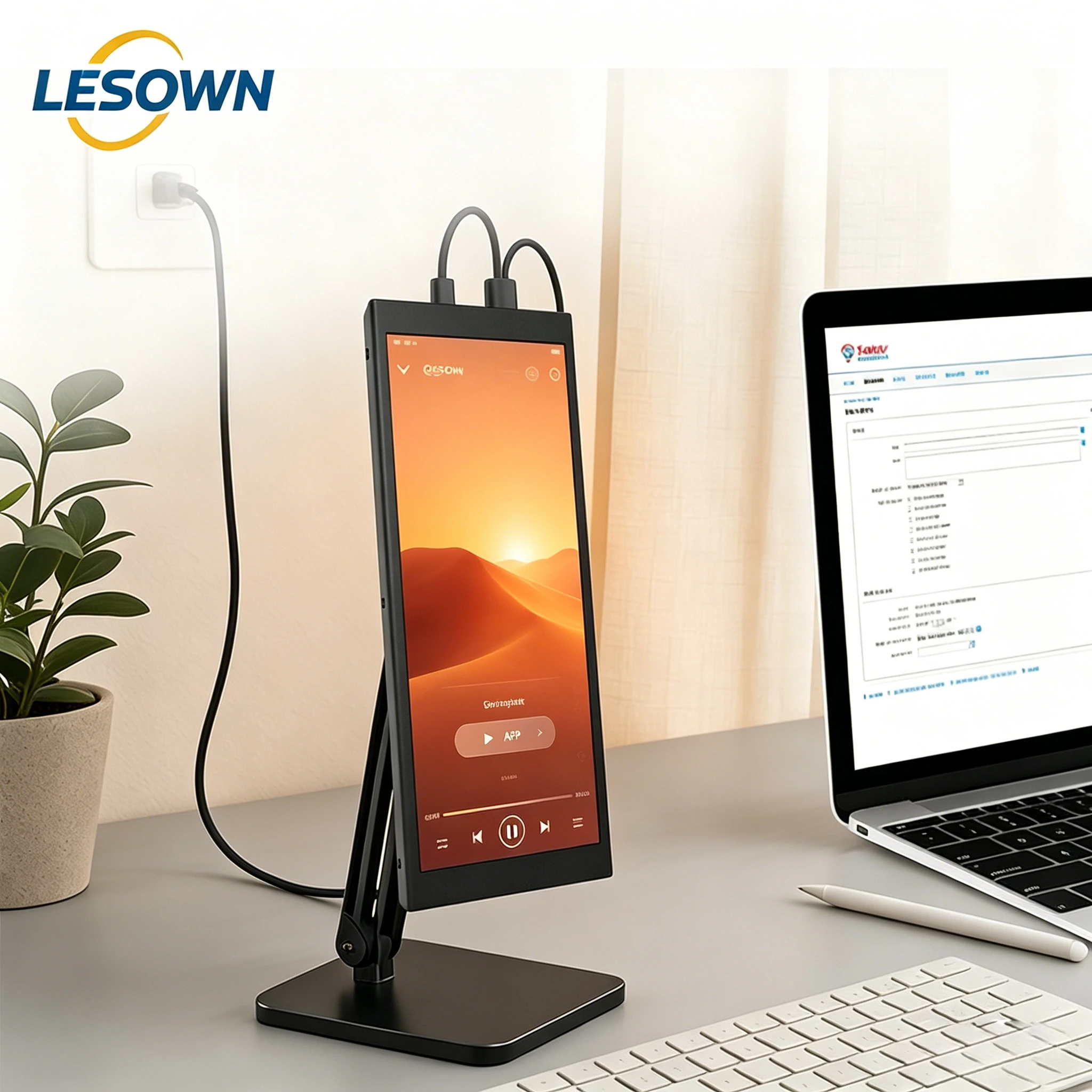 

LESOWN 6.9 Inch Mini PC Sub-screen Aluminum Matte Black miniHDMI Video Display Bar Screen for Single Board Computer Linux