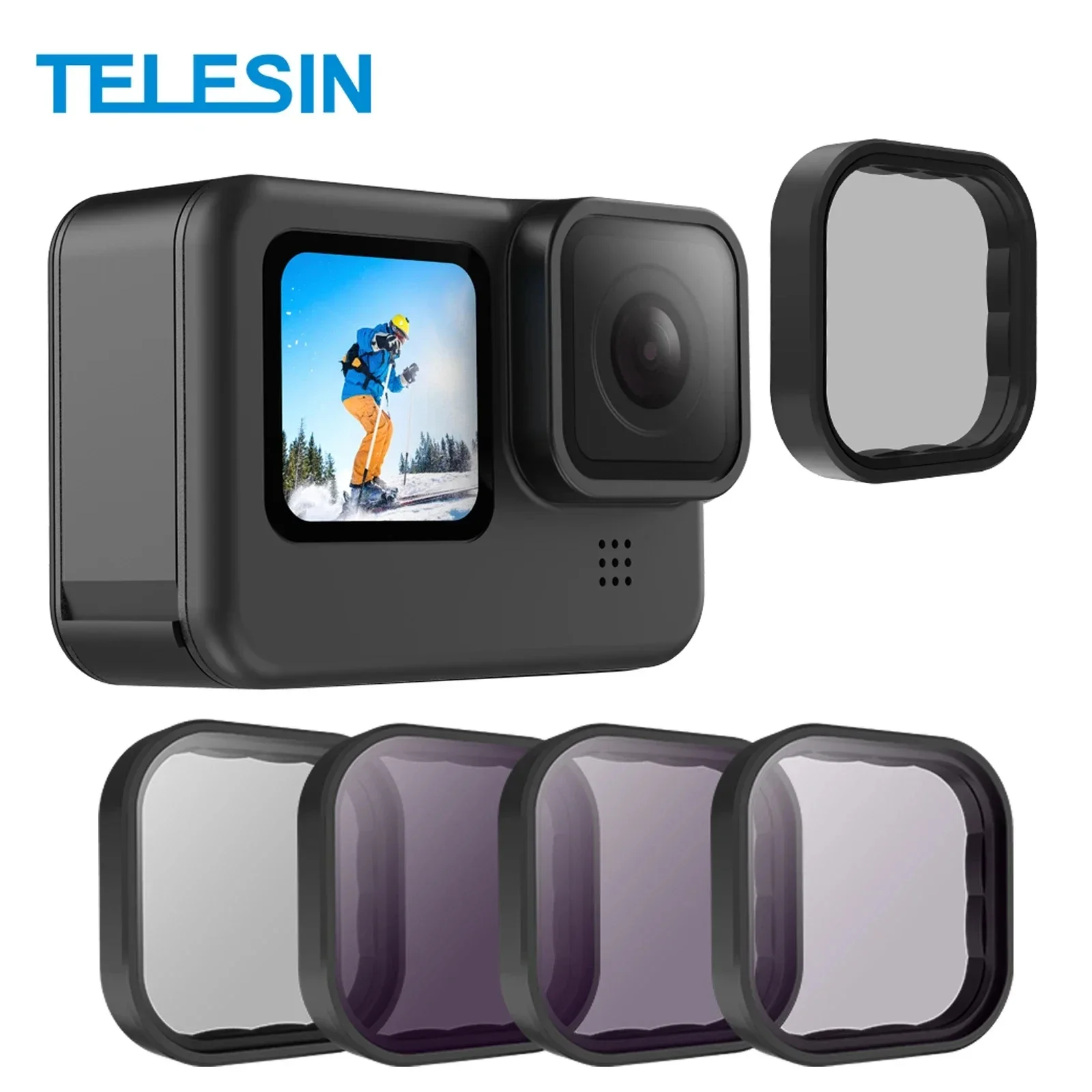 TElESIN CPL ND8/16/32 Filters Set for Gopro Hero 12 11 10 9  Polarizied Filter Lens Protector Action Camera Accessories