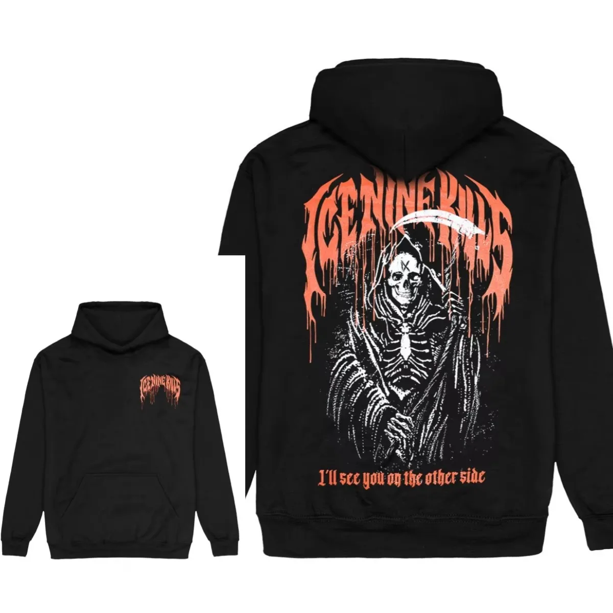 Ice Nine Kills Terrifier Art The Clown Band Grafik-Kapuzenpullover für Herren und Damen, Streetwear-Pullover – Detail 4
