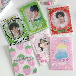 6Pcs/lot Cute Strawberry Panda Card Holder Korean Idol Card Protective Film Sleeves Photocard Collect Bag