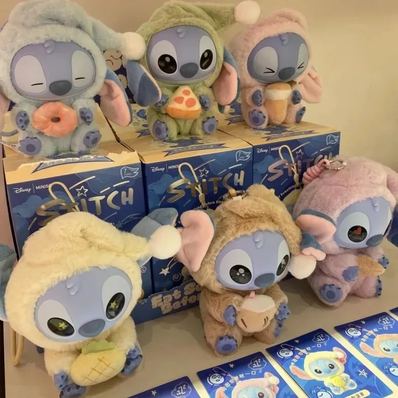 

2025! New Stitch Eat Something Before Sleep Series Plush Blind Box Vinyl Toys Cute Doll Mystery Box Bag Pendant Decor Gift*