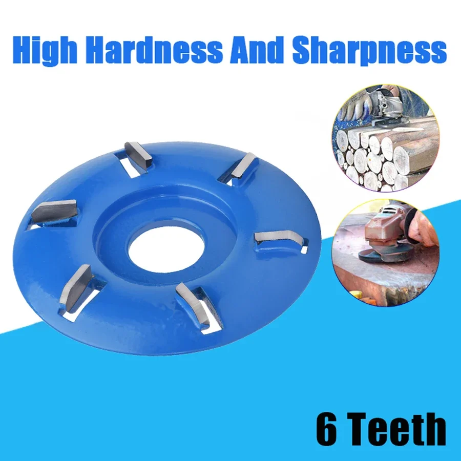 1pc 6-Teeth Curved Knife Wood Grinding Wheel Rotary Disc Wood Turbo Carving Disc Cutting Disc Accessories 22mm Bore 16mm Bore