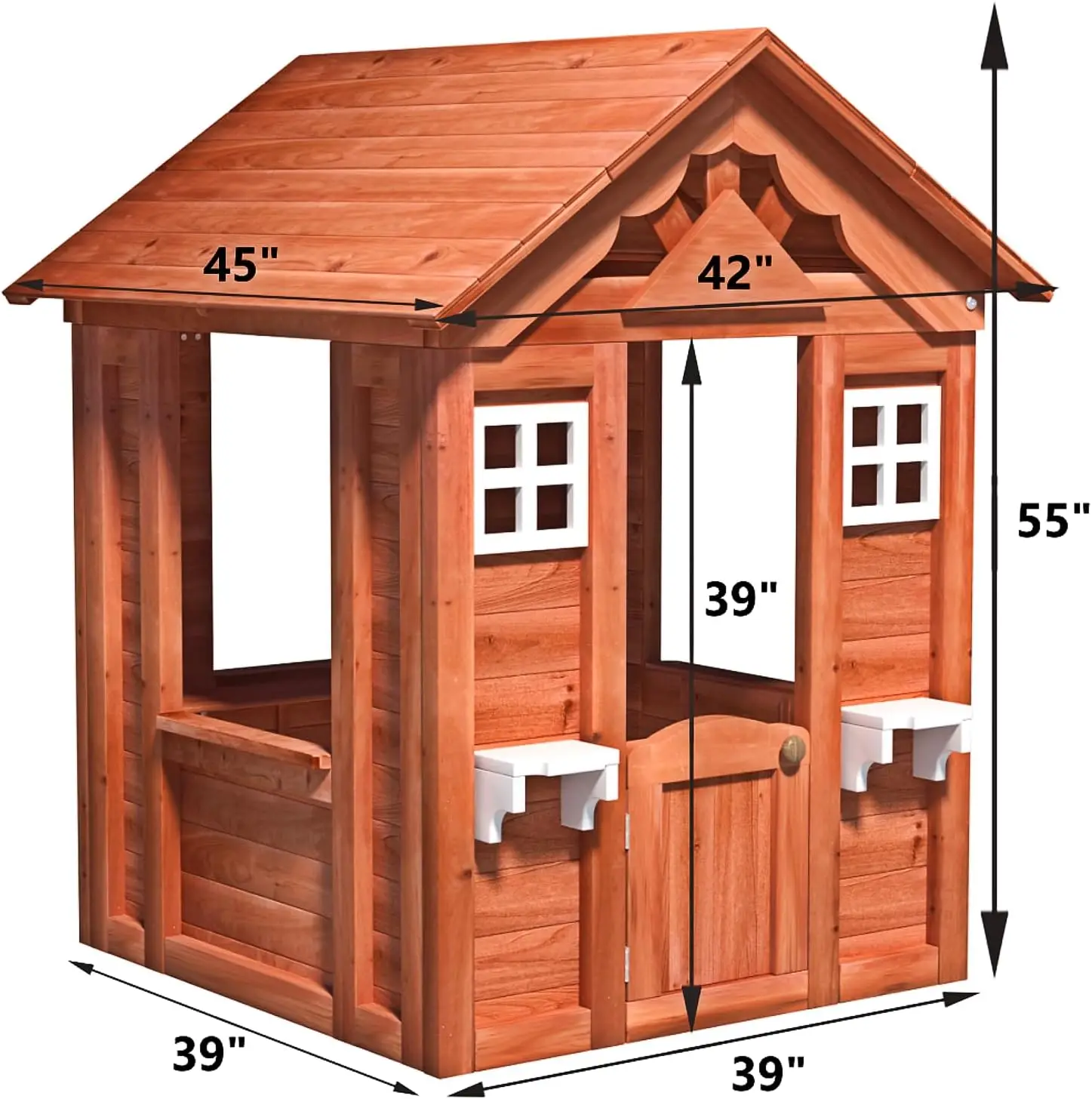 Kids Outdoor Playhouse Outside Game House Outdoor Playset for Ages 3-10 Toddler Boys Girls Wooden Adventures Cottage with Window