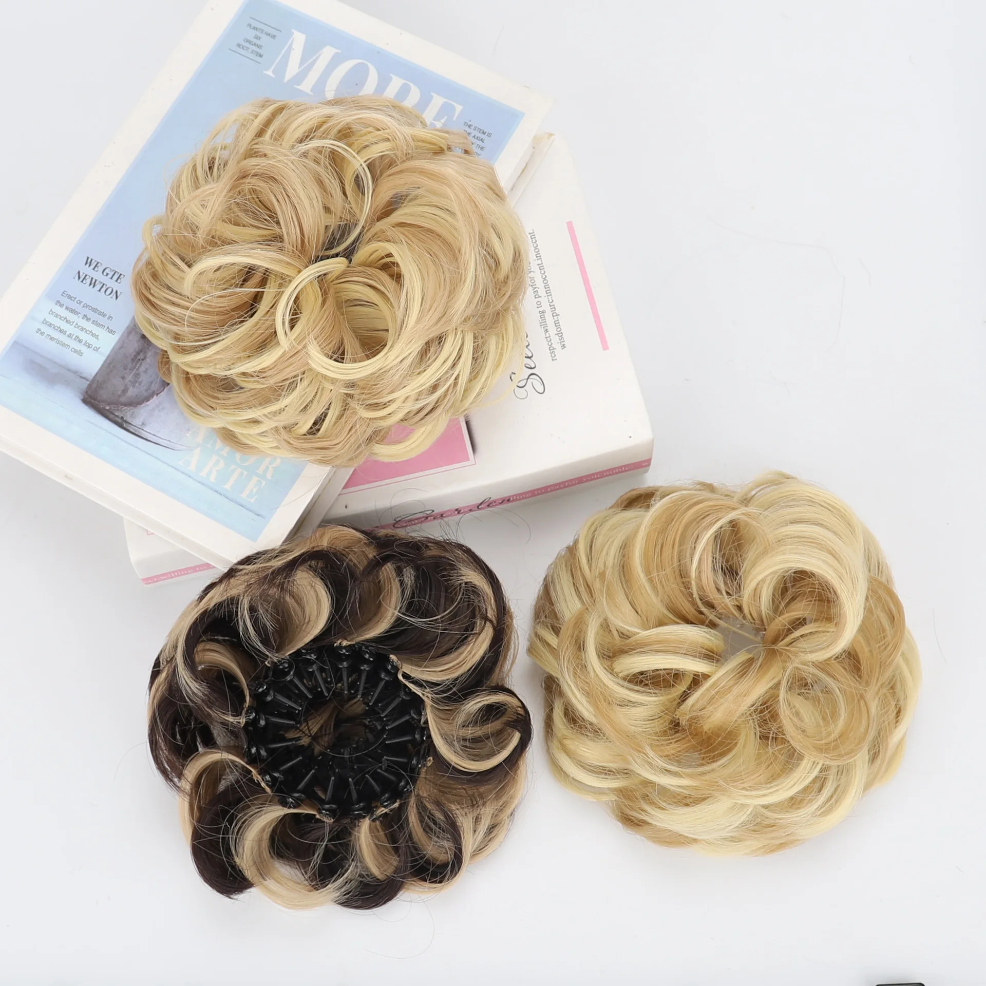 Fluffy Bird Nest Claw Bun Synthetic Hair Donut Clip Natural Curly Messy Hair Updo Accessory for Girls