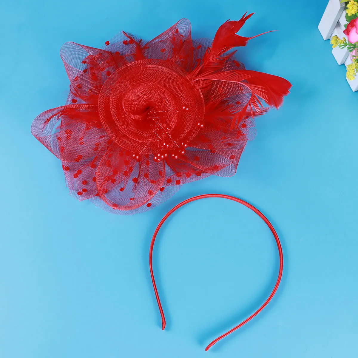 

Bride Flower Hairpin Red Handmade Clip Hair Accessories for Wedding Banquet Party Charming Headdress Bride Headdress