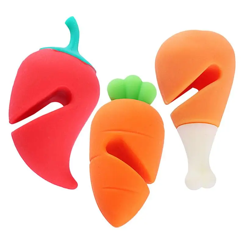 3Pcs Silicone Pot Lid Anti-spill Rack Heat-resistant Anti-Overflow Stoppers Pot Cover Lifter Holder Creative Kitchen Tools