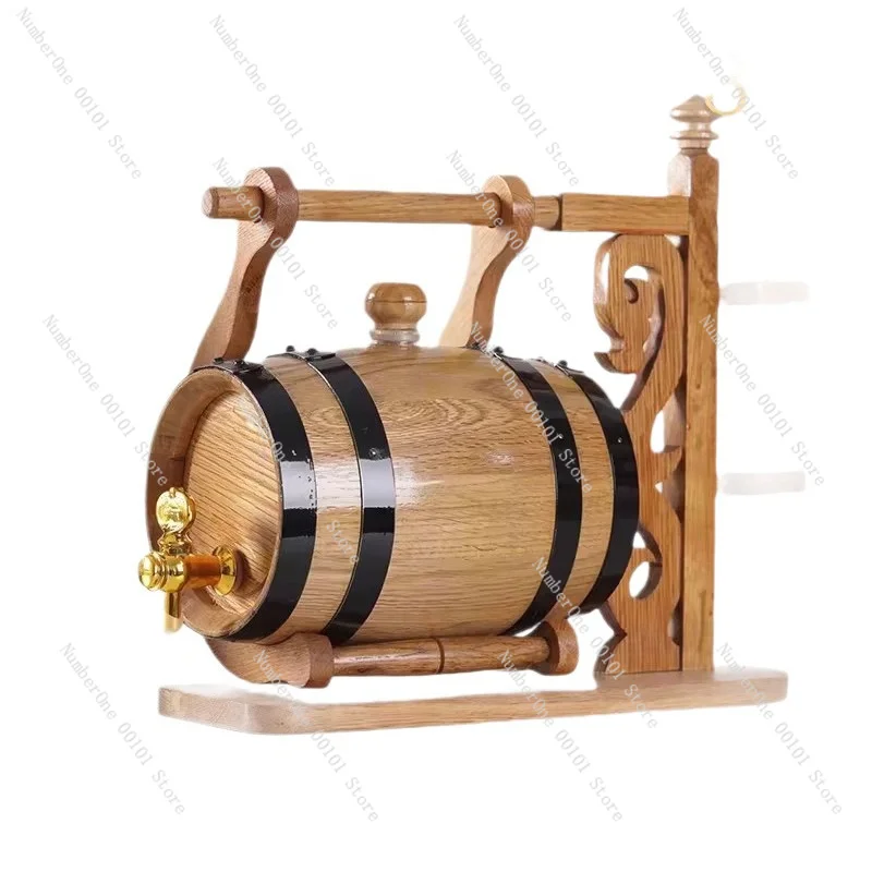 Mini Oak Aging Barrel 1.5L 3L 5L Charred Unlined Empty Wooden Cask For Wine Whiskey Home Brewing Bar Decor Gift