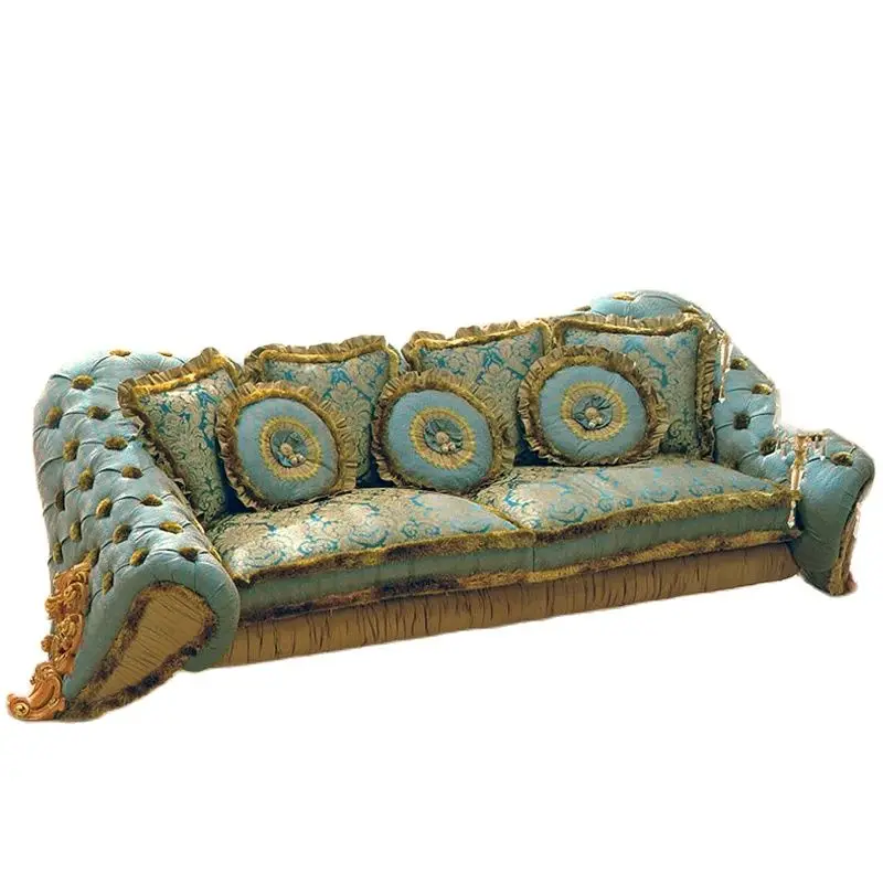 

Европейский стиль резьба по дереву гостиная Французский роскошный новый классический креативный тканевый диван кофейный столик комбинация