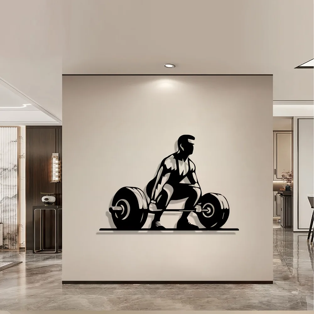 CIFBUY Iron Wall Art Retro Weightlifting Medal Rack Metal Sculpture Hanging Plaque Rustproof Gym Home Decor Ornament Accent