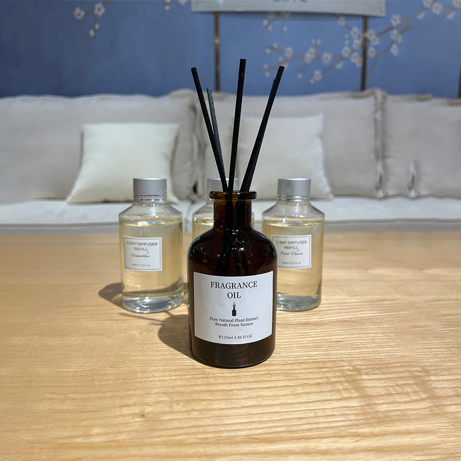 150ml Reed Diffuser Refill Oil Aromatherapy Diffuser Replacement Essential Oil Osmanthus/Nectarine Blue Mojito/Petiti Clarie