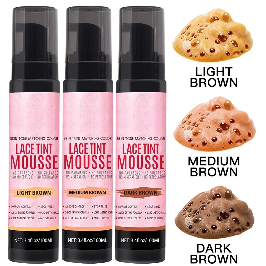 

LOCKMIO Natural Lace Tint Spray Dyed Foam Mousse for Women 100ML Wigs Mesh Skin-fitting Invisible Colorant Cosplay Wig Dye Mist