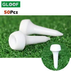 50 pcs/set golf tee bola prego de golfe conjunto de tees de plástico branco unhas de bola de golfe auxiliares de treinamento bolas varas de pé