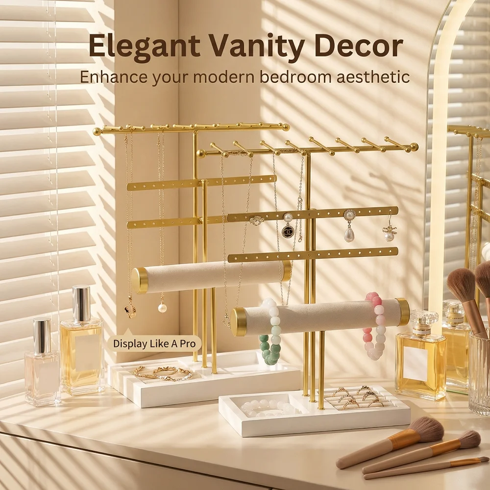 

1 Pcs Ins Style Jewelry Packaging Display Wooden Base Jewelry Storage Rack Space Saver For Bracelet Ring Necklace Holder